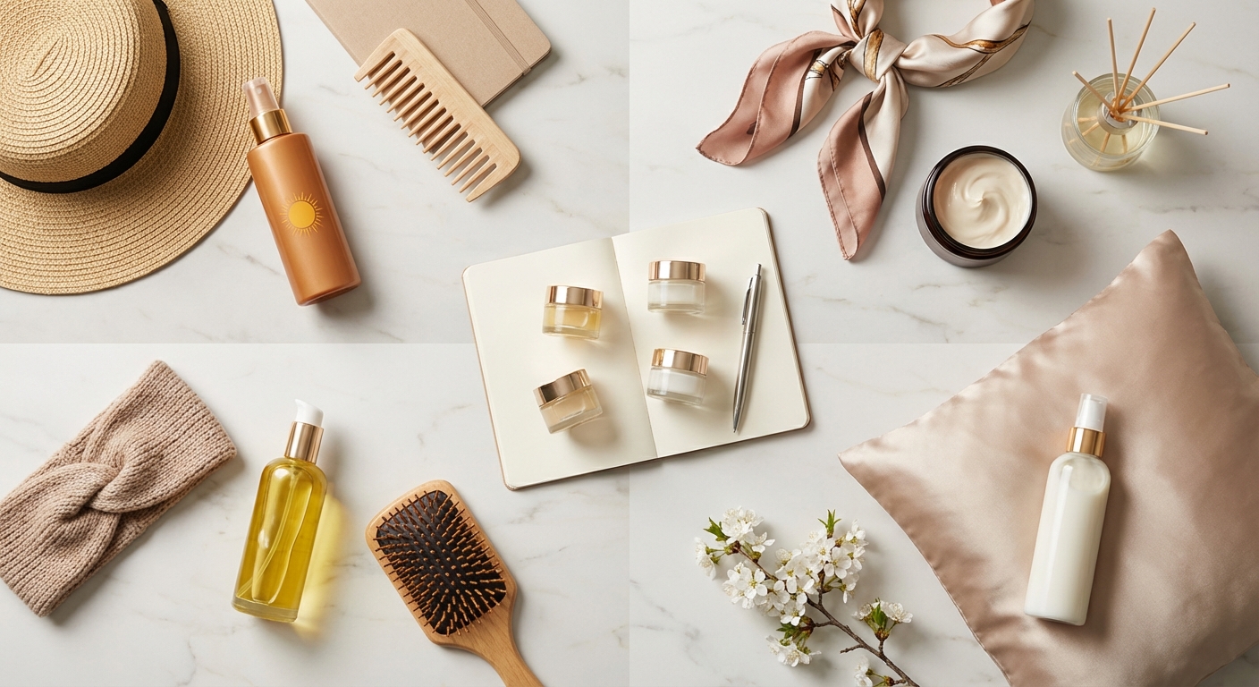 계절별 헤어 관리 체크리스트 그래픽