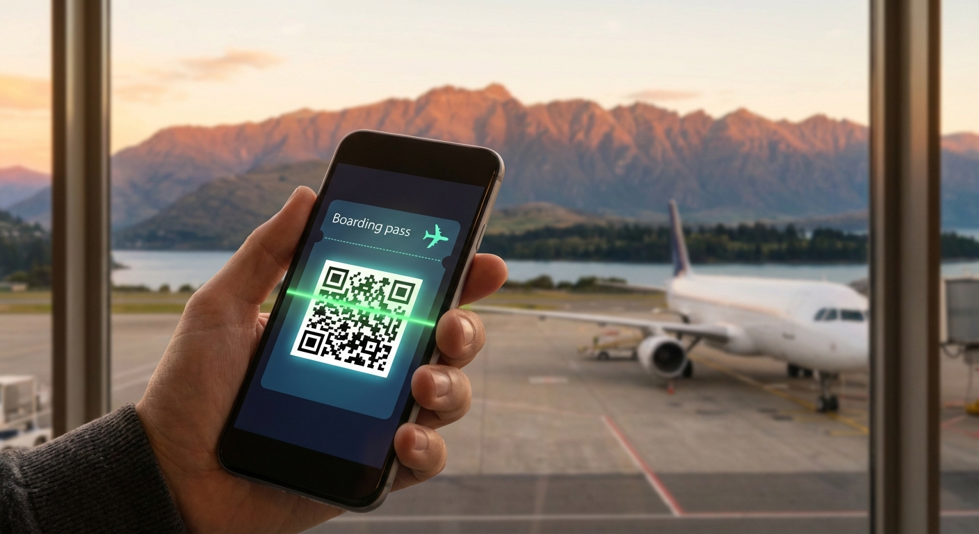 탑승권 바코드 스캔 화면