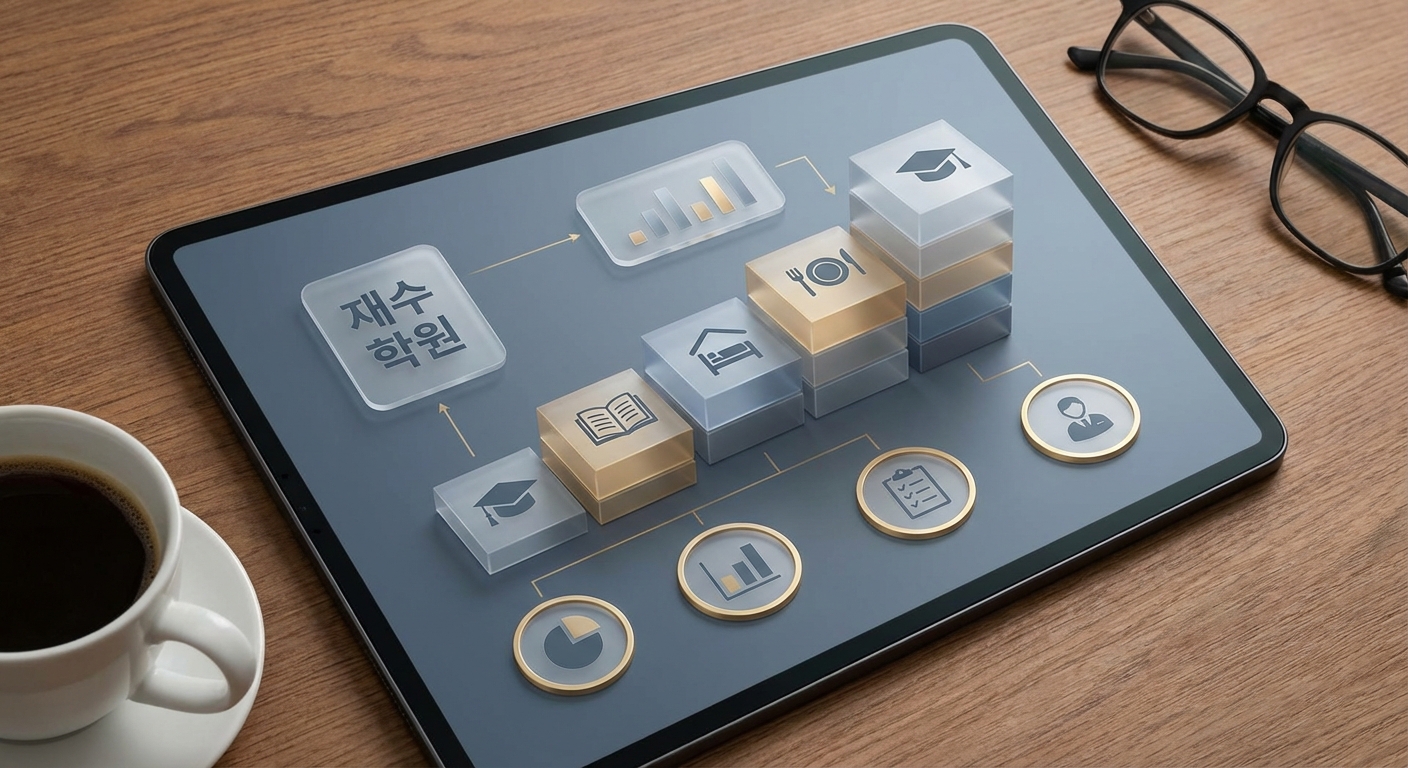 재수 학원 비용 구성 항목 인포그래픽