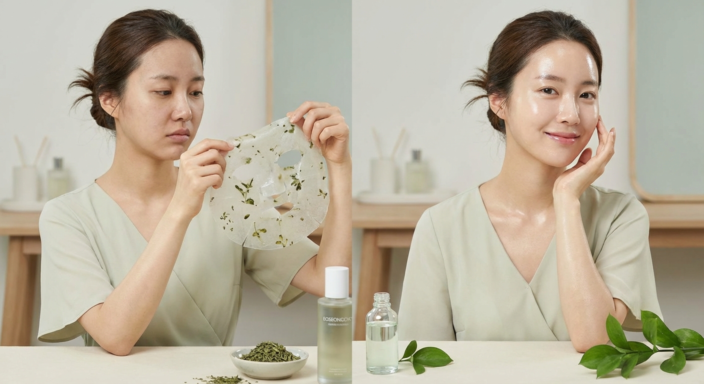 어성초 시트 마스크 사용 전후 비교