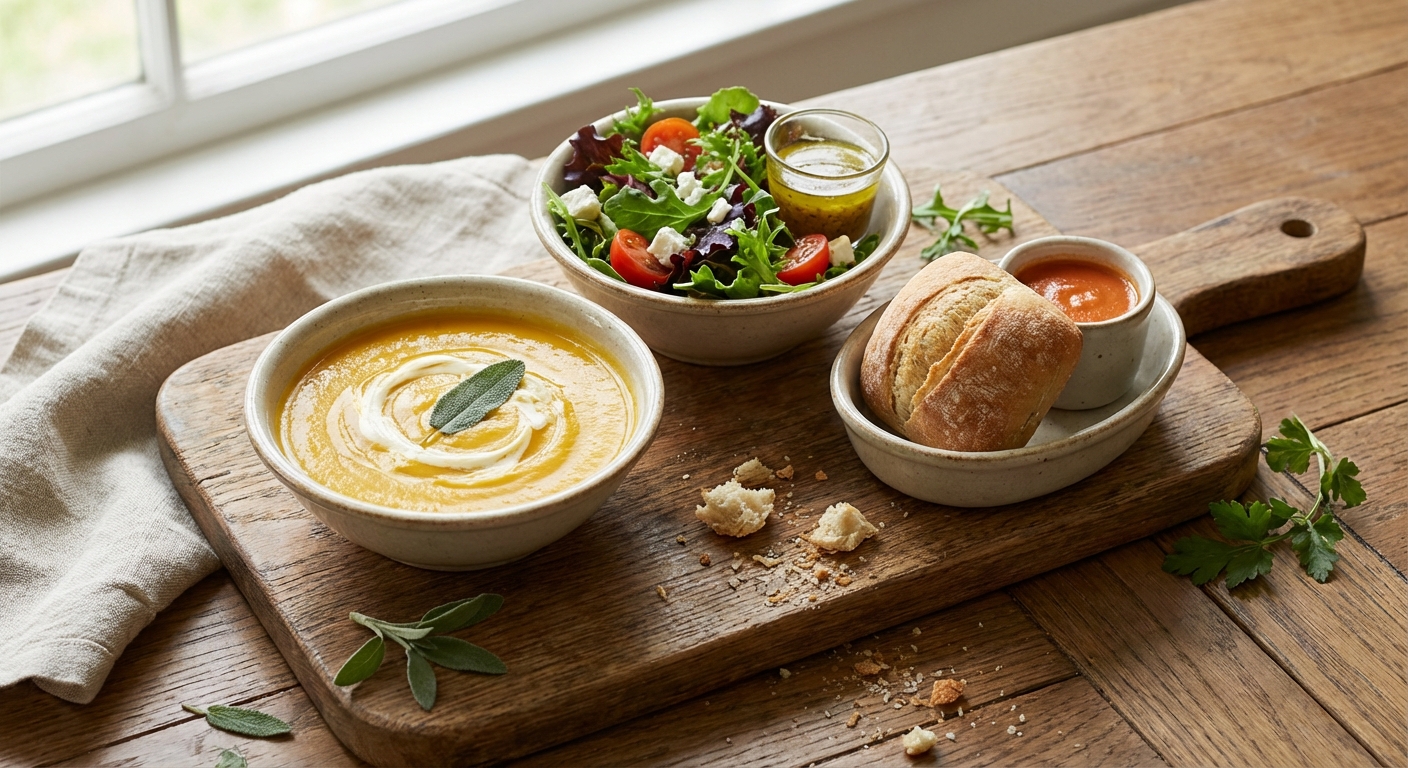 스프와 샐러드 에피타이저