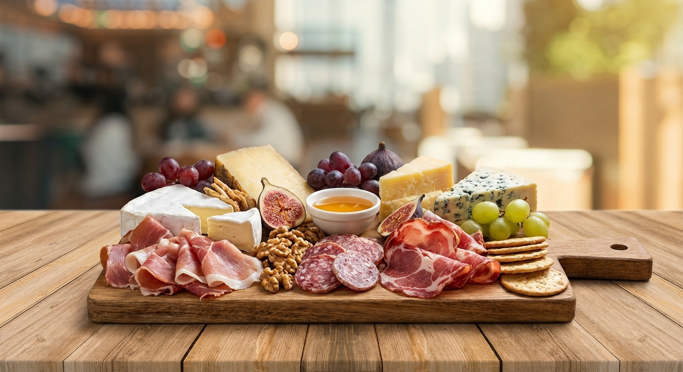 치즈 플래터와 샤퀴테리