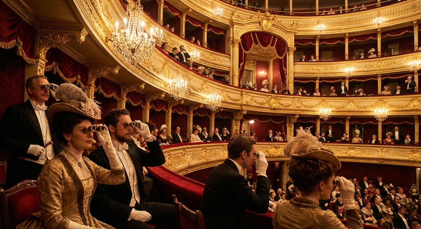 오페라 글라스, 무대가 아닌 귀족의 옷차림을 보던 우아한 관음 도구