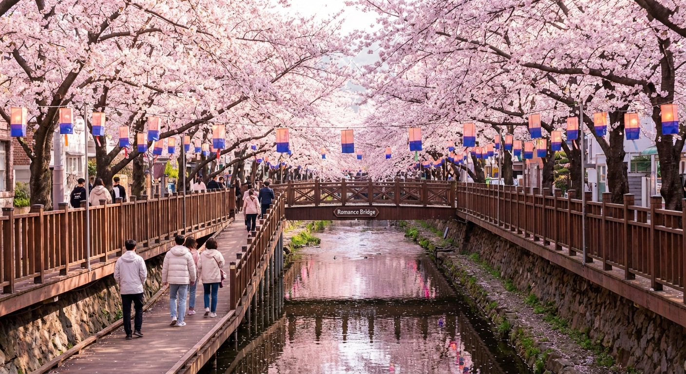 진해 여좌천 벚꽃 풍경