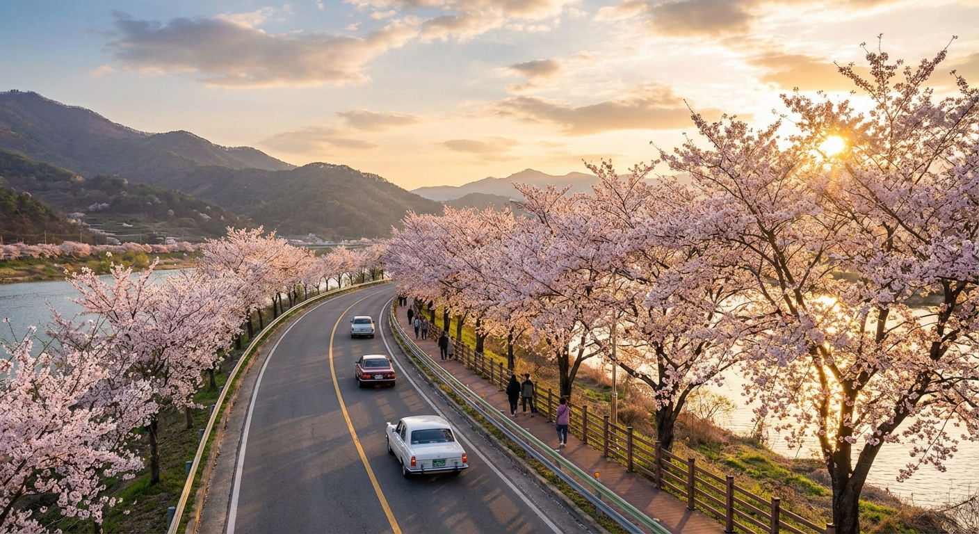 섬진강변 벚꽃 드라이브 코스