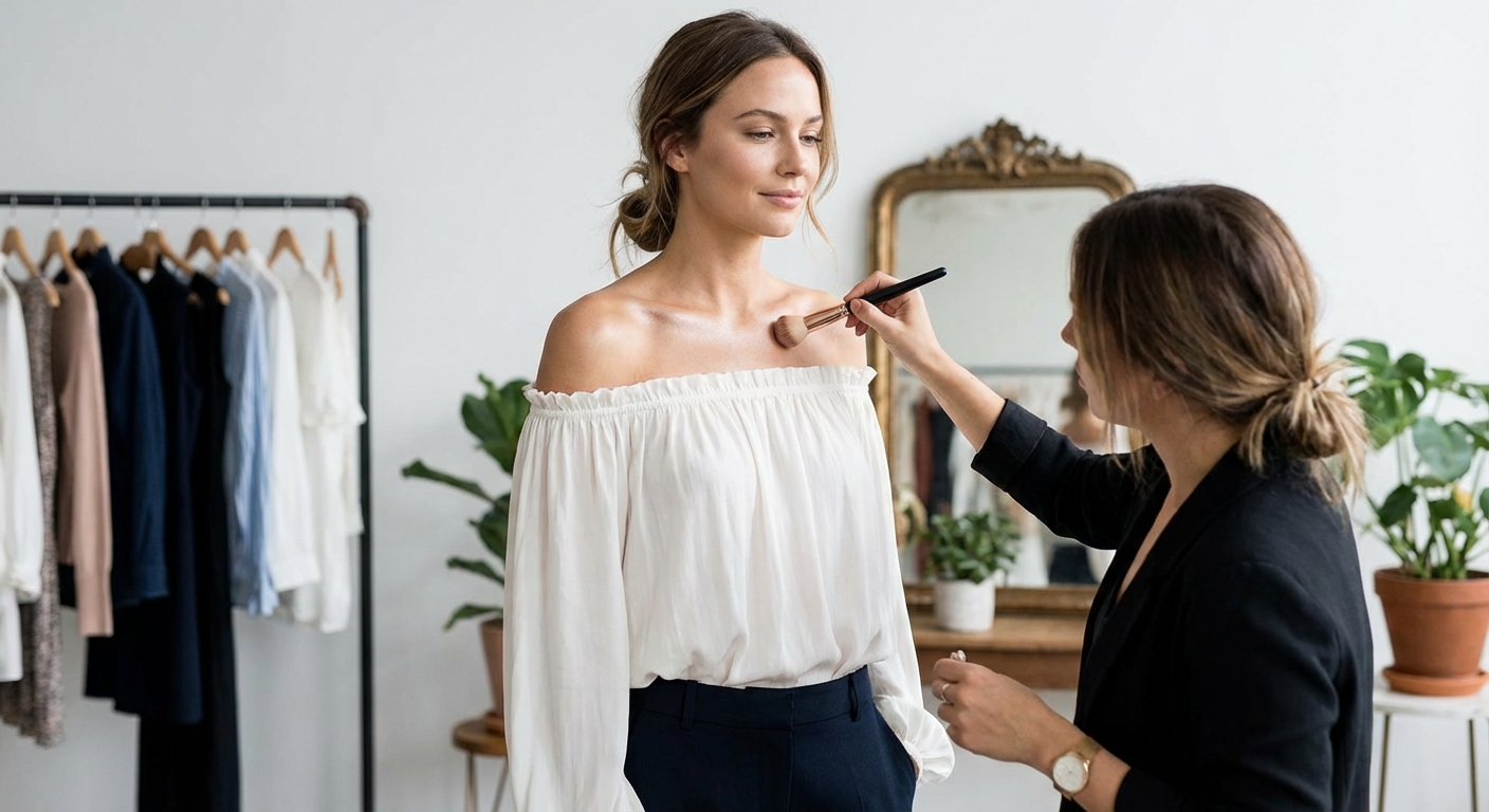 쇄골 하이라이트 적용 전신샷