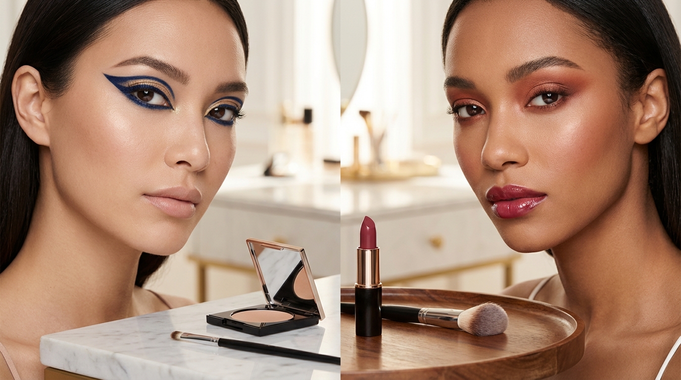 포인트 메이크업 비교 샷