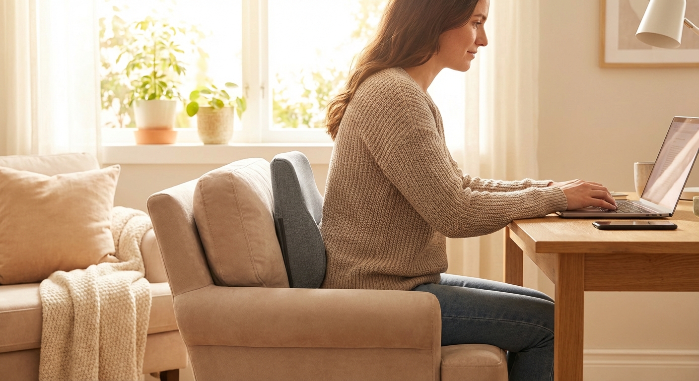 허리 쿠션 사용 예시