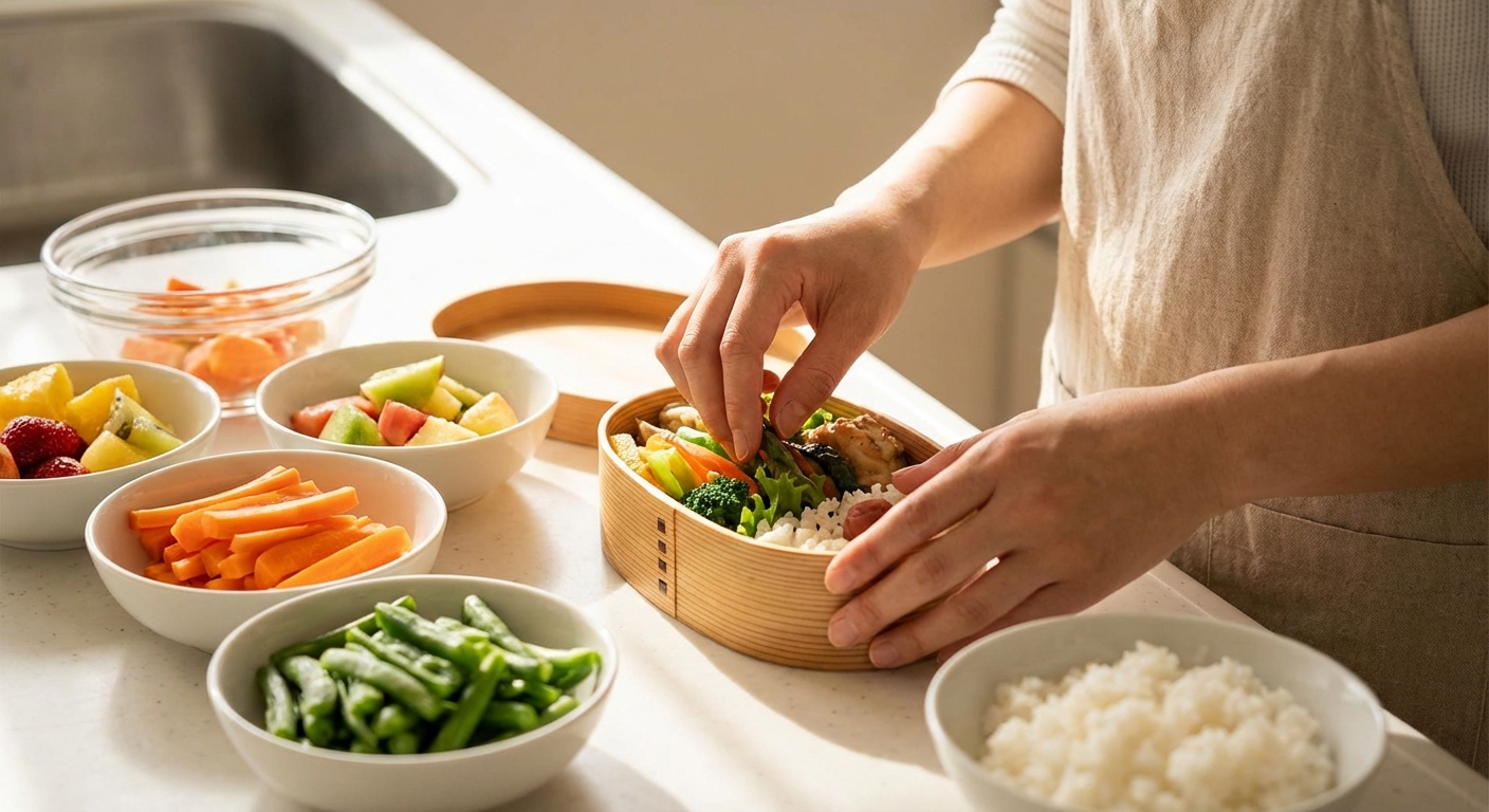 도시락 준비 모습