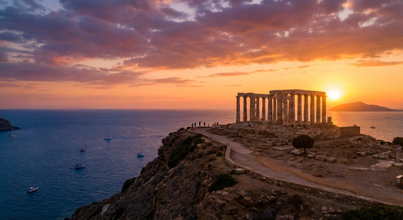 그리스 수니온곶 포세이돈 신전, 신화가 숨쉬는 절벽 위 순례