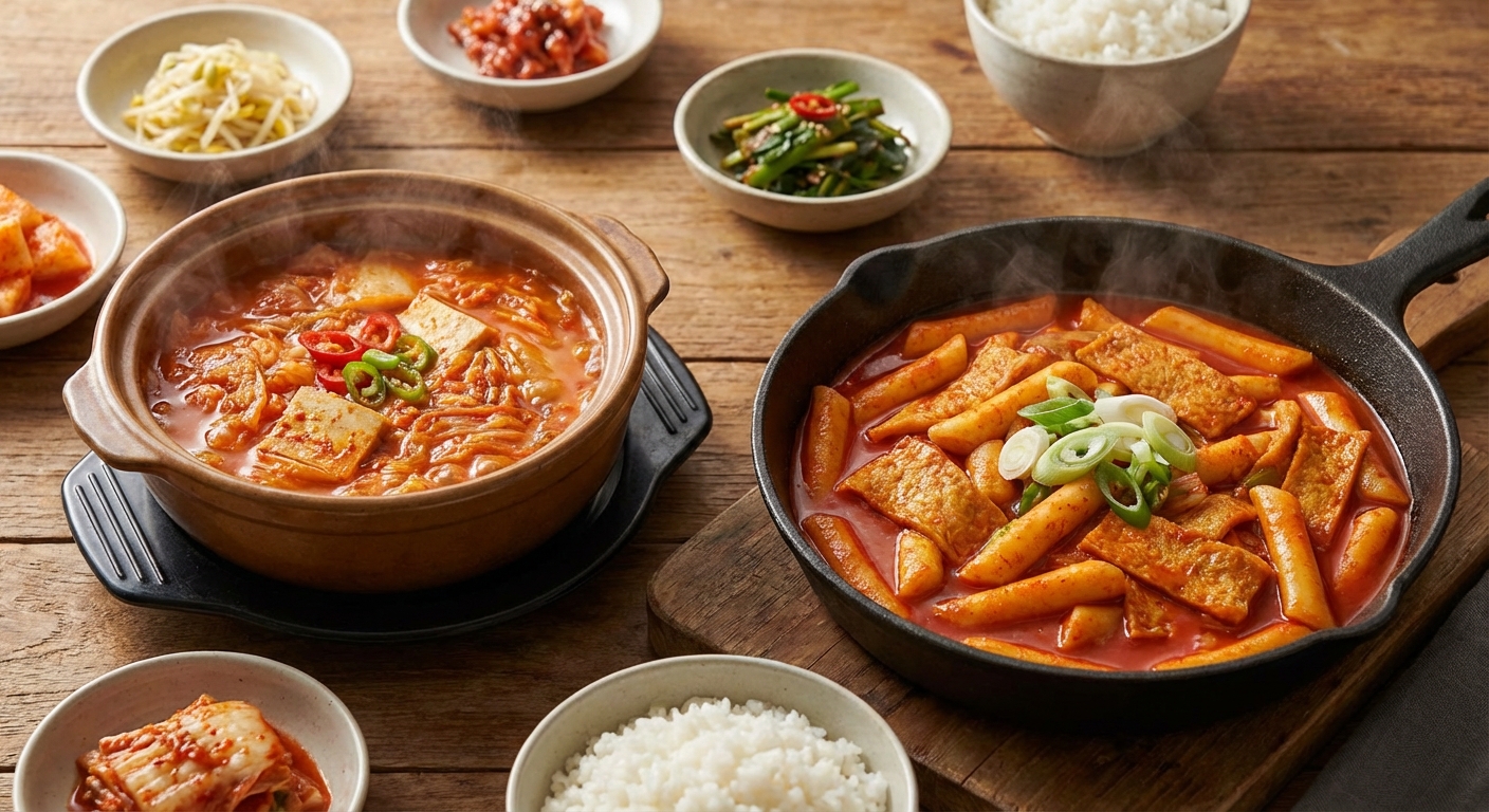 떡볶이와 김치찌개