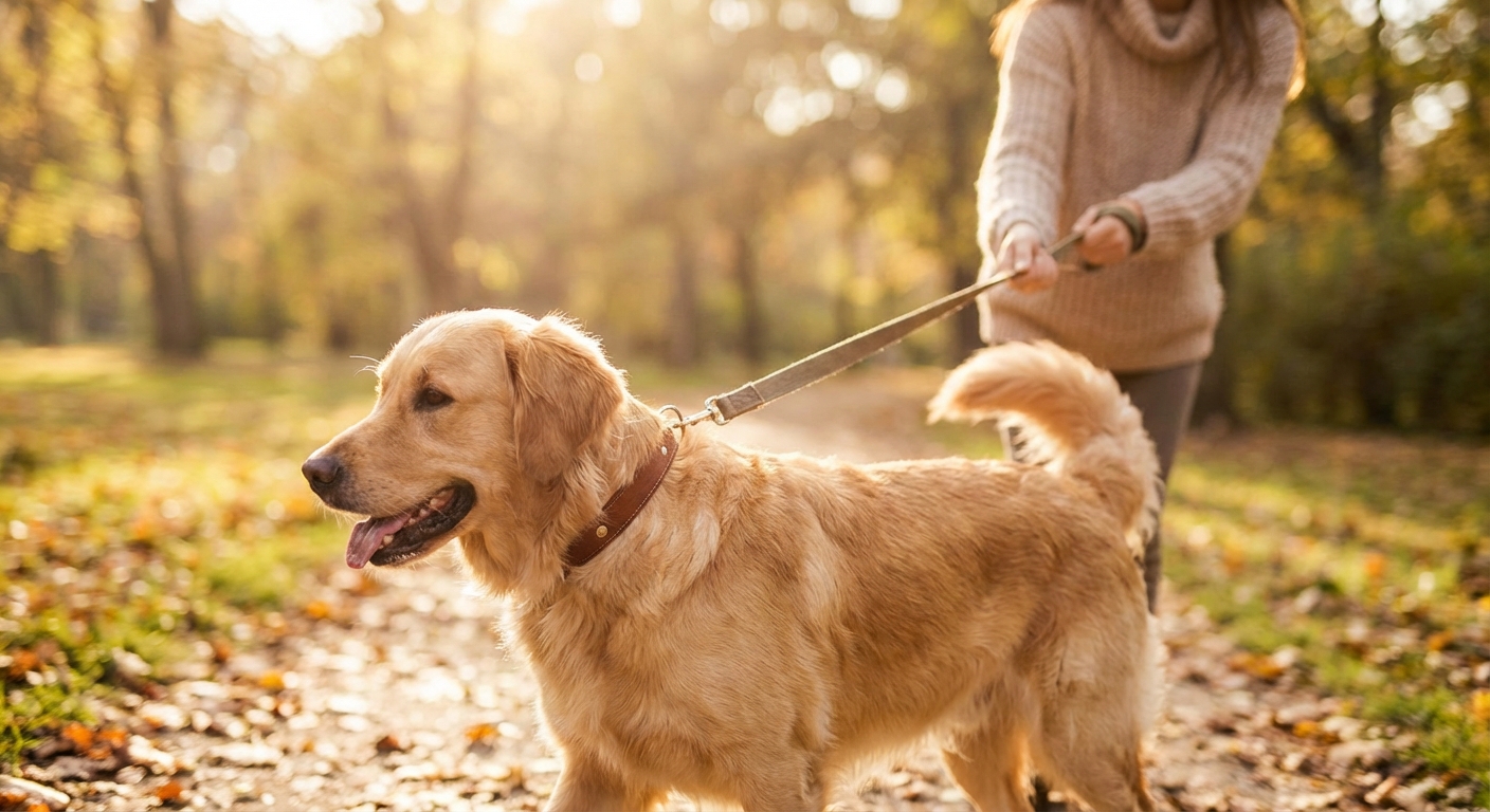 목줄 착용한 강아지
