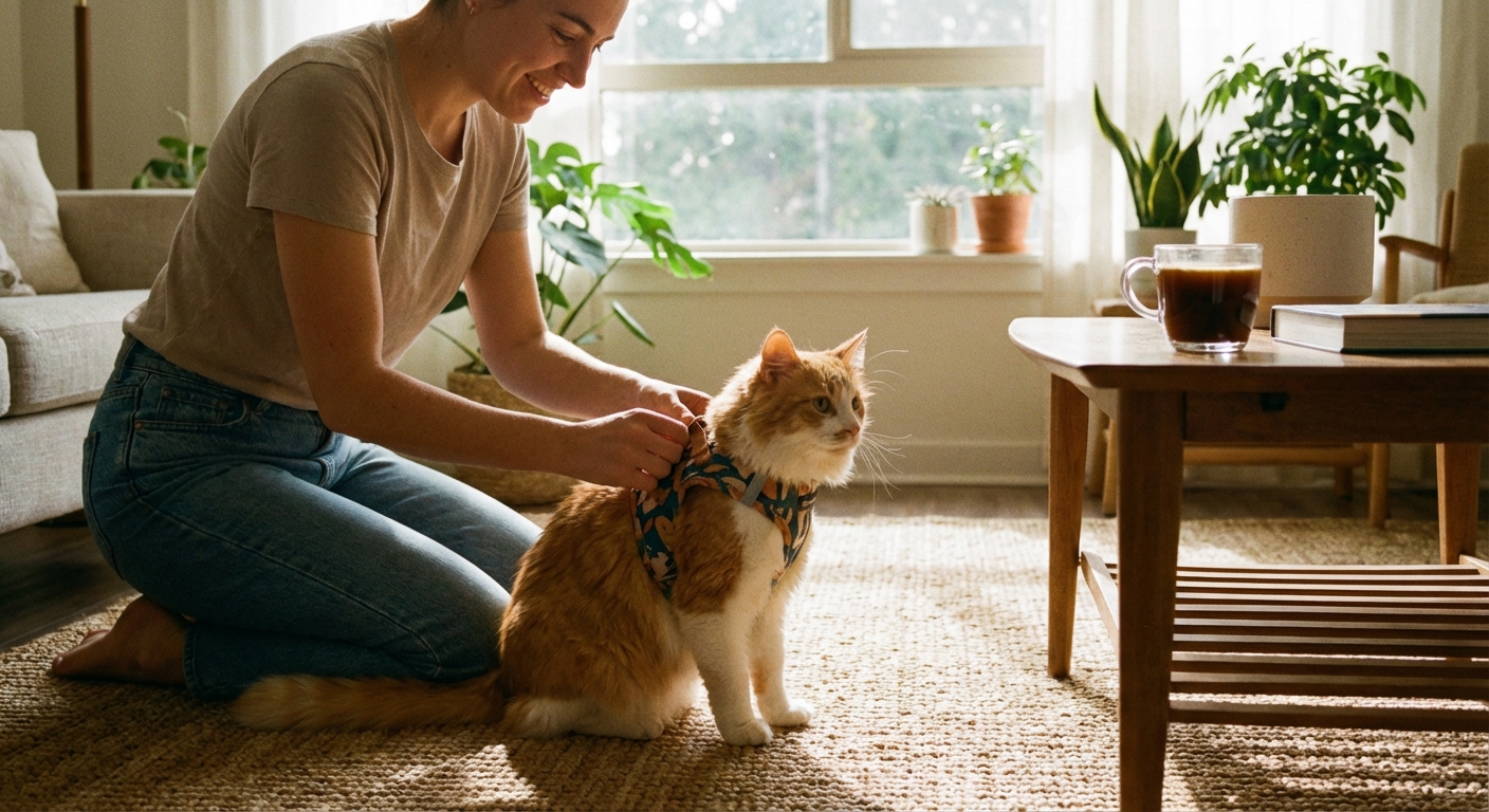 고양이 하네스 착용법