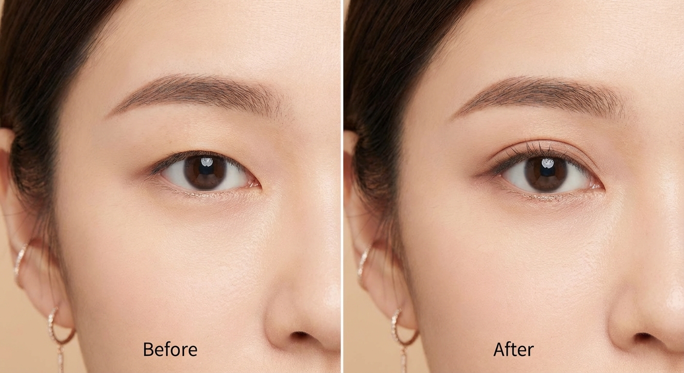 쌍커풀 필러 시술 전후