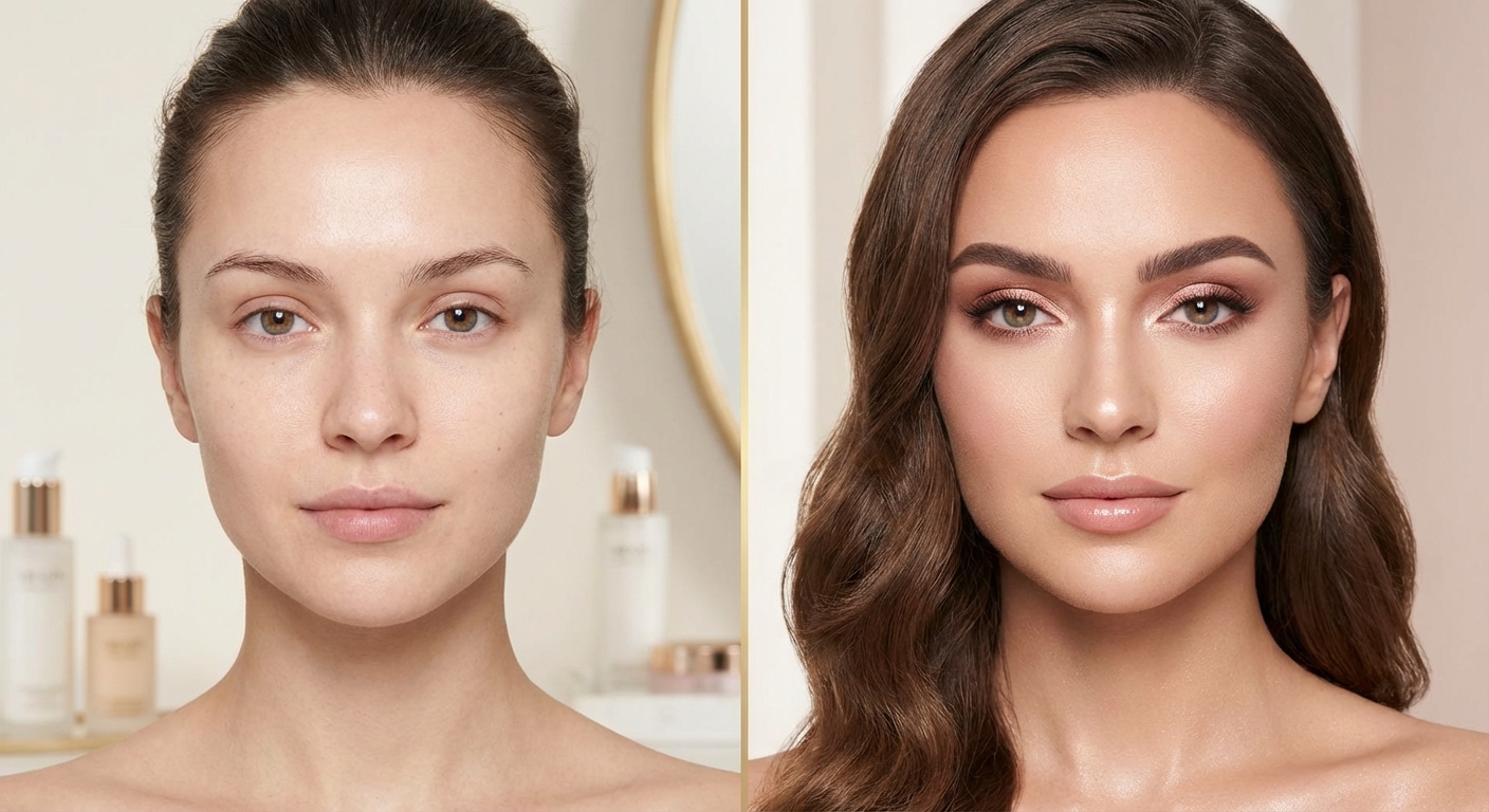 메이크업 전후 비교