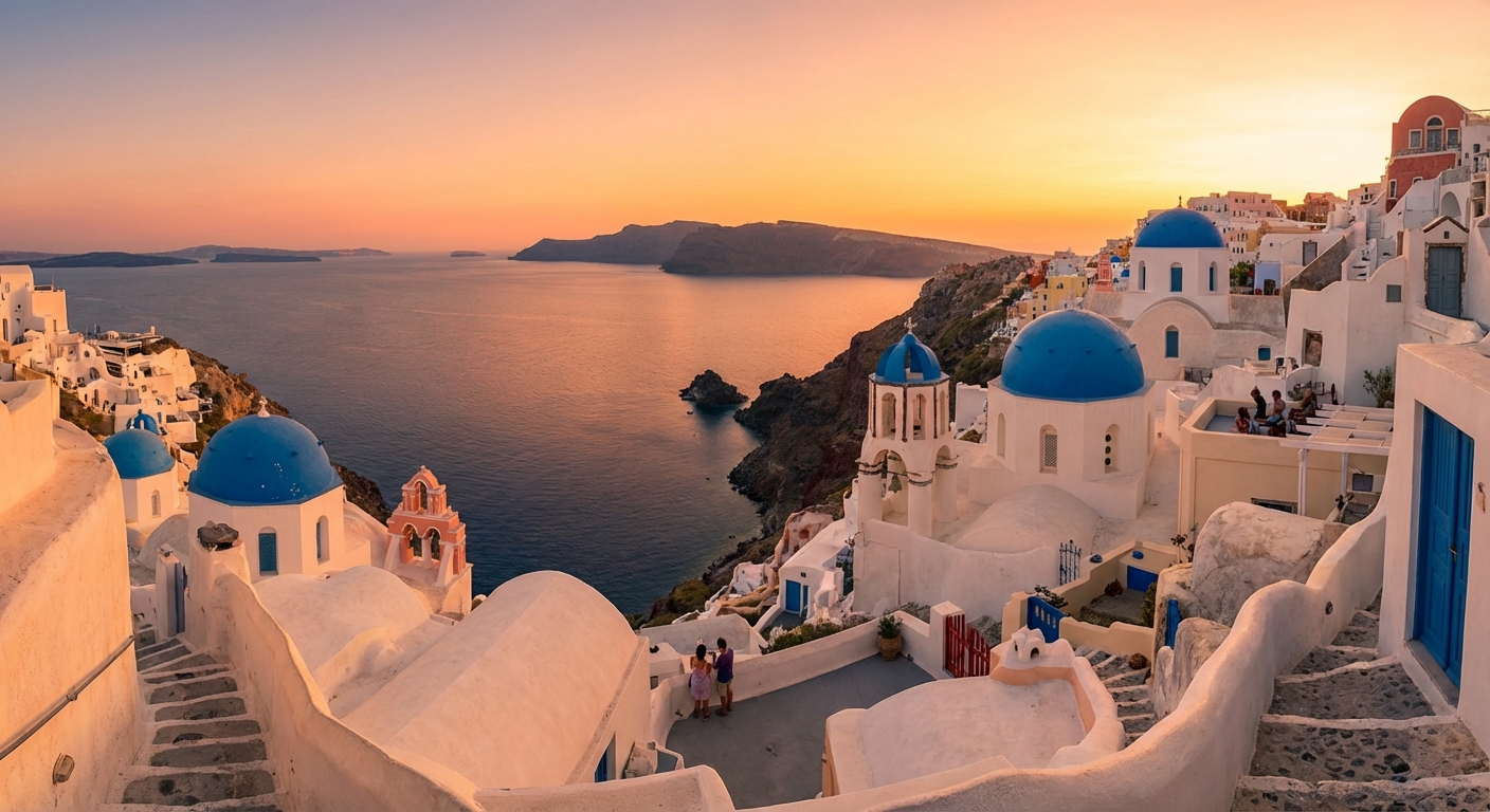 산토리니 석양 풍경