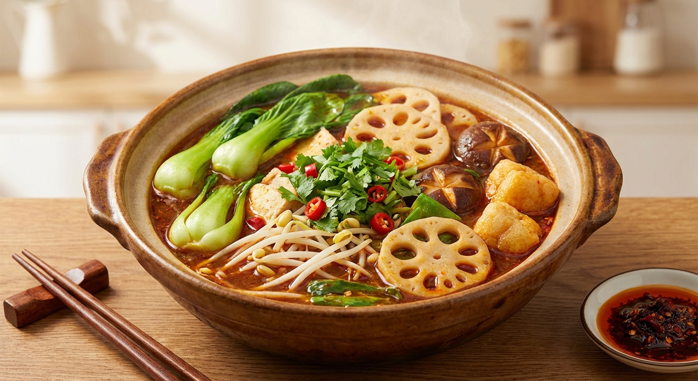 채소 가득 담긴 마라탕