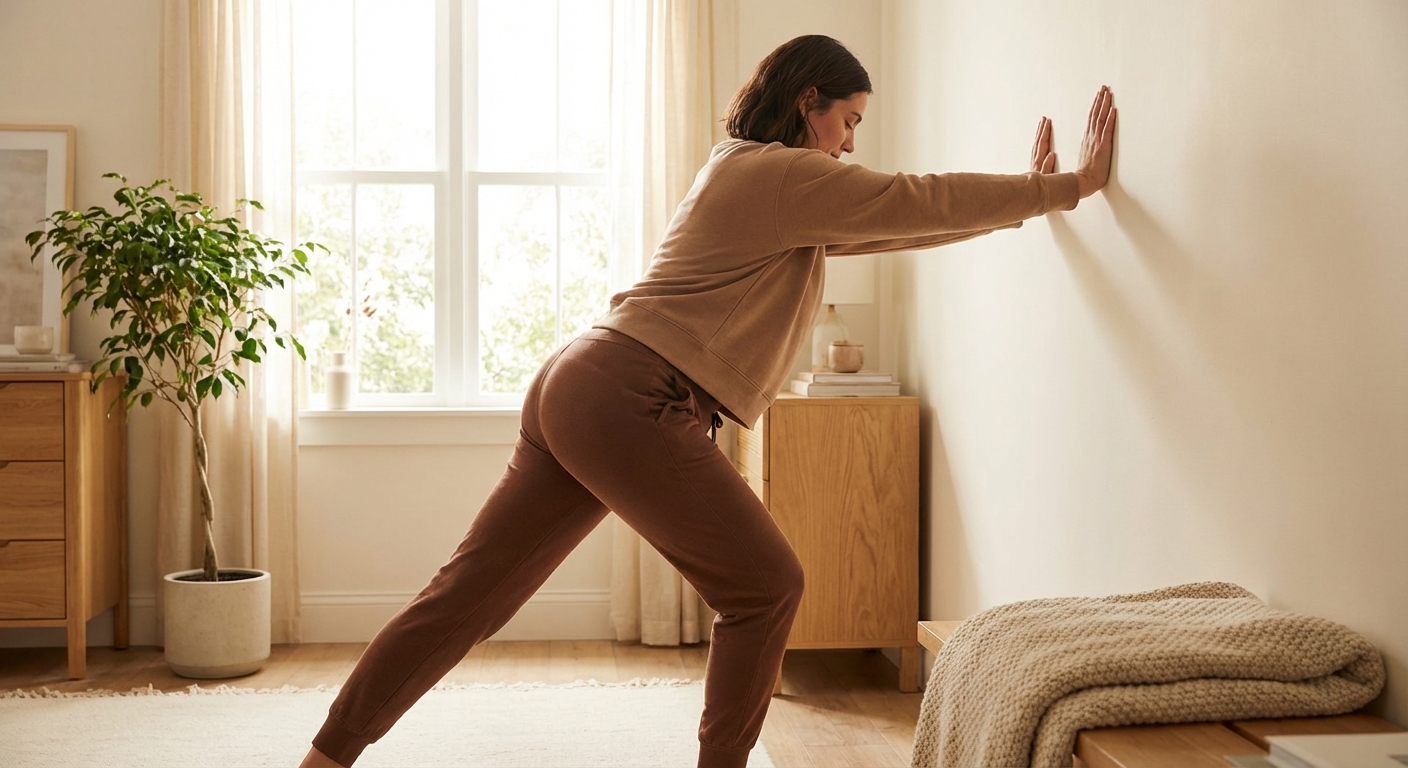 벽 스트레칭 자세