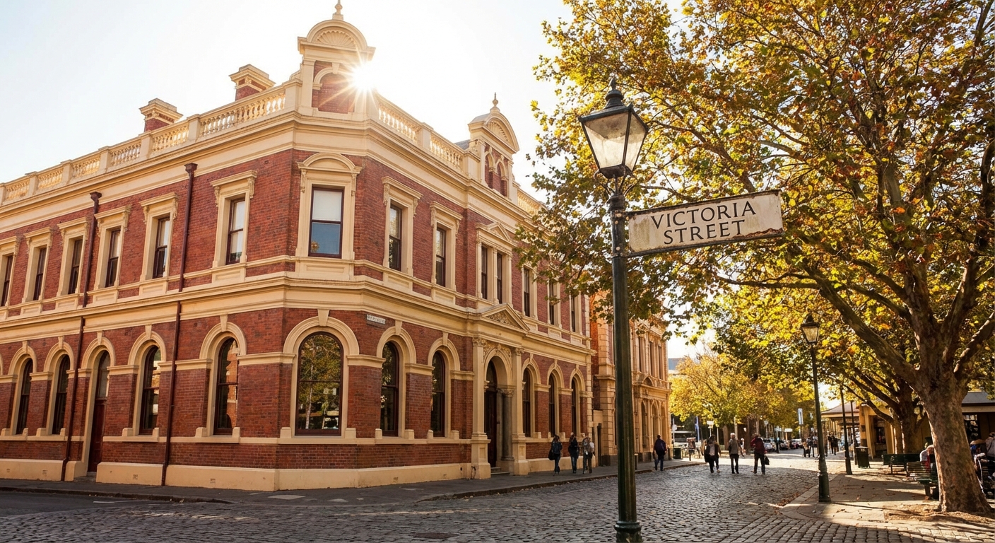 빨간색 건물 빅토리아 스트리트