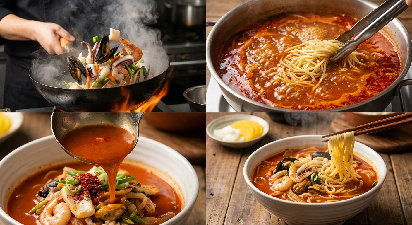 짬뽕 조리 과정