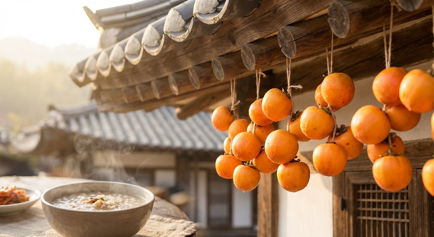 처마에 매달린 감