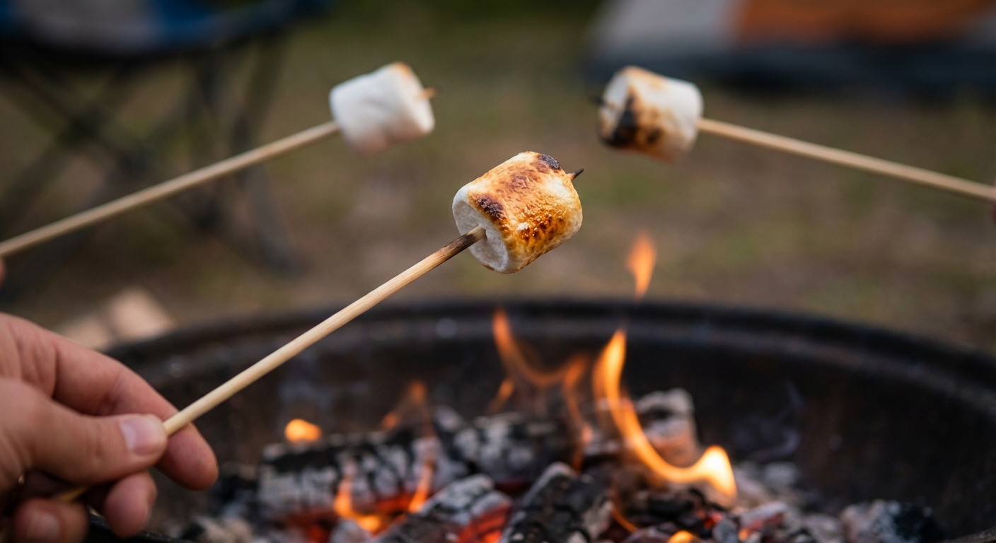 캠핑 필수 간식, 마시멜로우 완벽하게 굽는 법