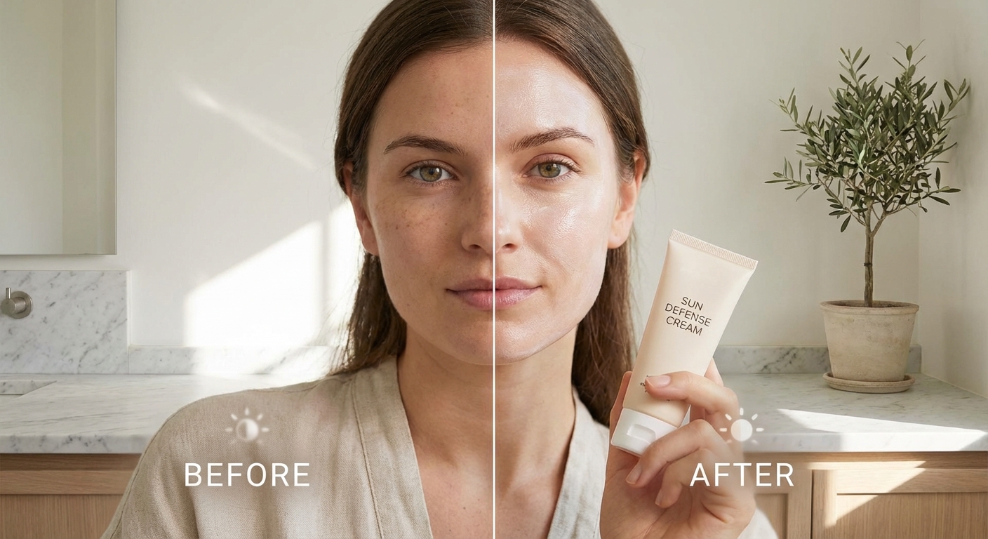 선크림 도포 전후