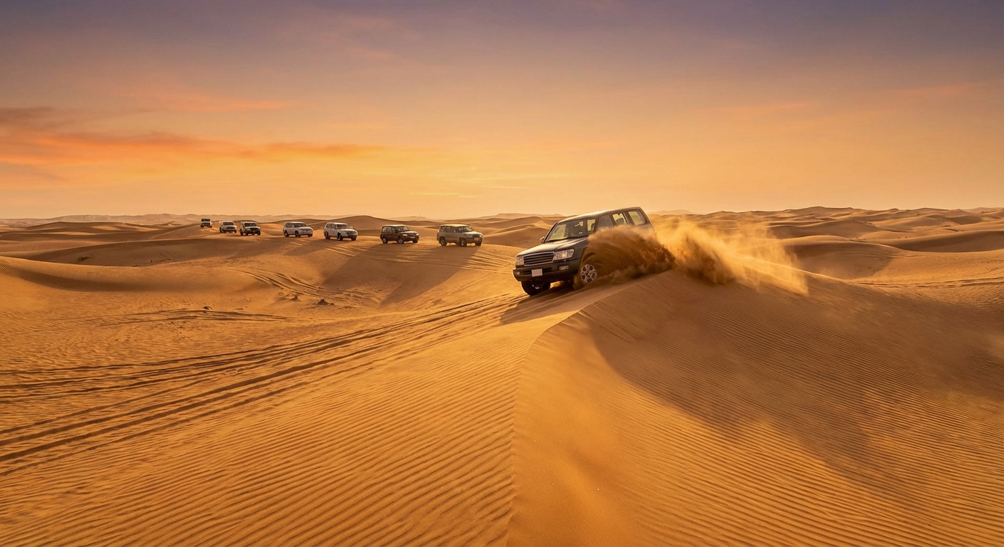 두바이 모래사막 익스트림 스포츠, 사막 위에서 펼쳐진 붉은 질주