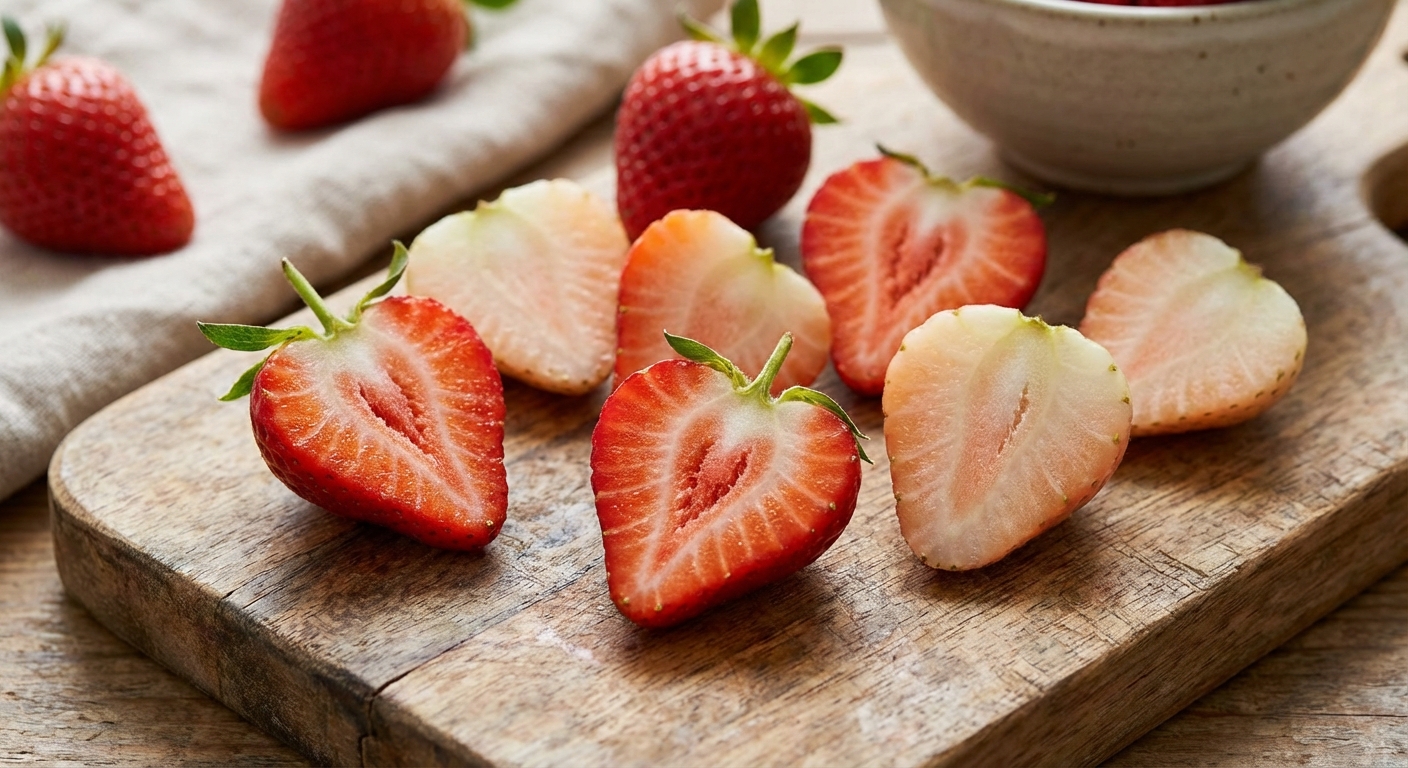 딸기 단면 비교