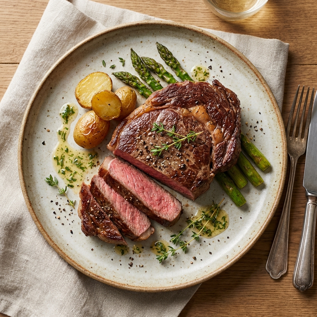 스테이크 플레이팅