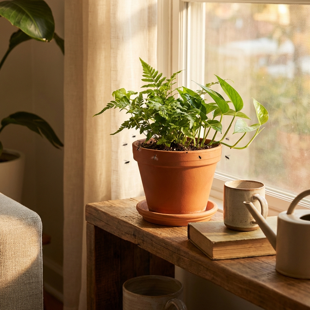 화분 옆에 맴도는 작은 벌레, 뿌리파리 제거법