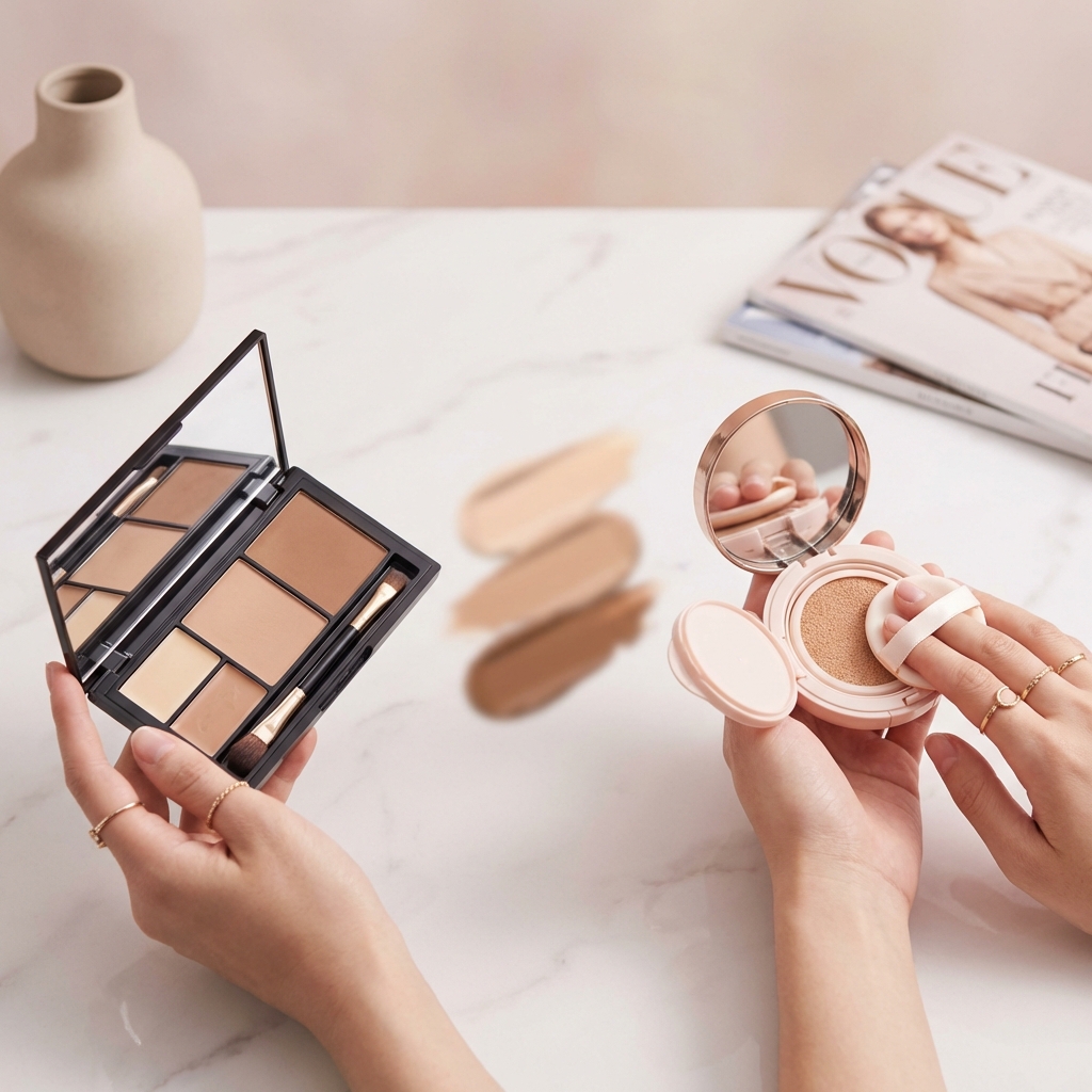 컨투어링과 쿠션 베이스 비교