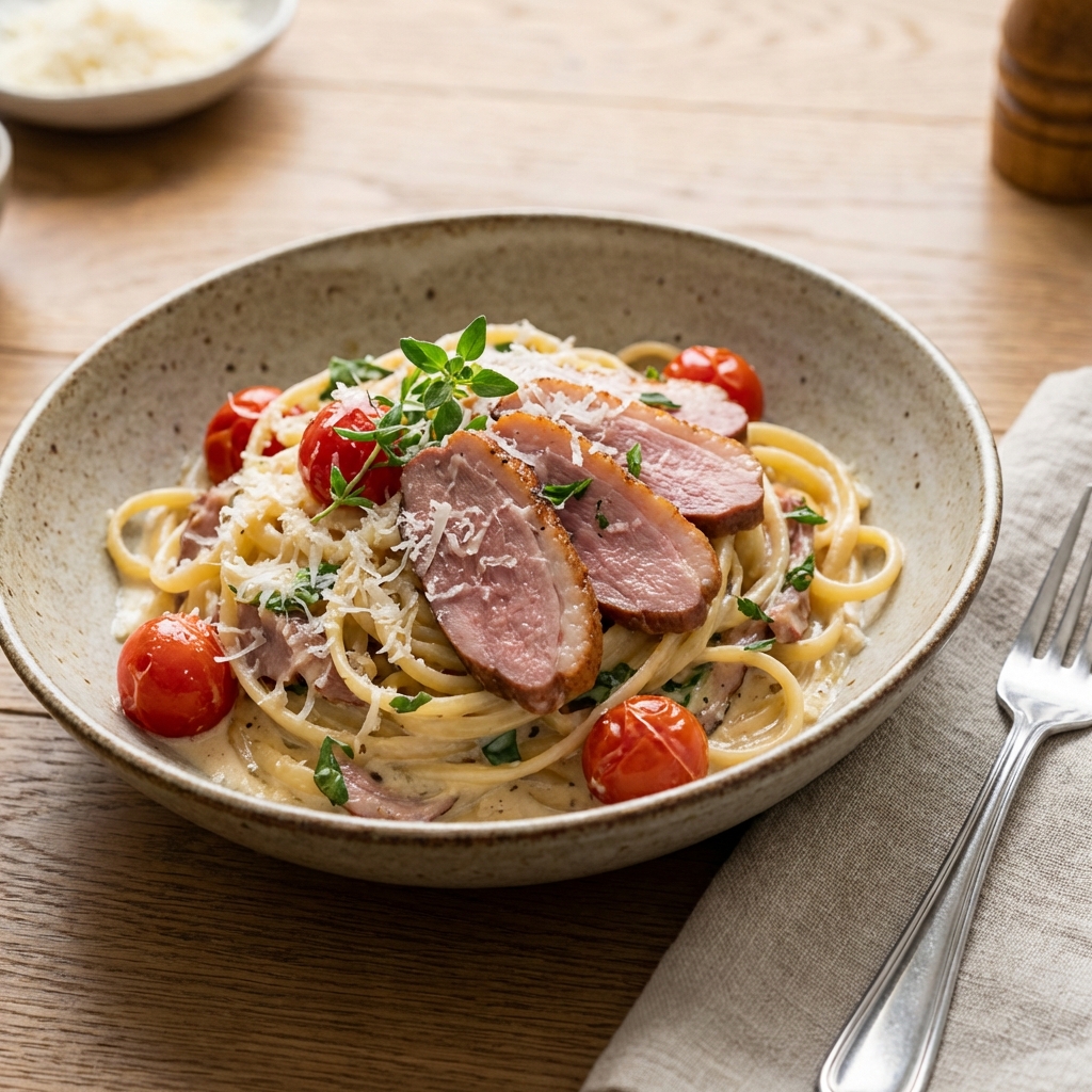 훈제오리파스타