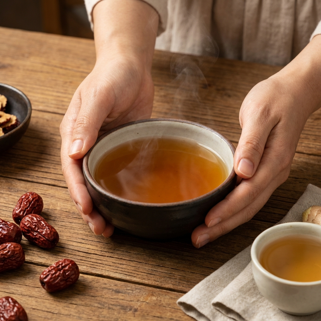 한약 복용 모습