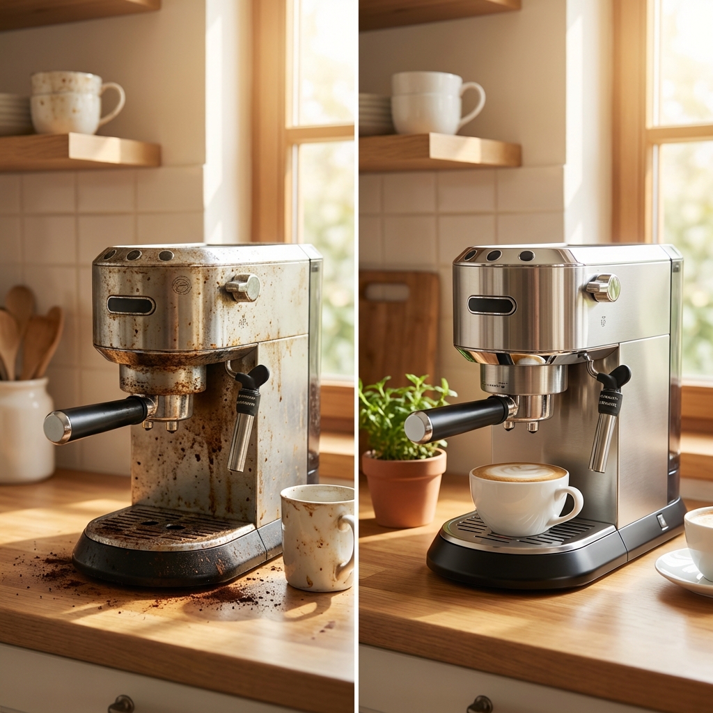 아침 커피 맛이 달라지는 커피머신 청소 루틴