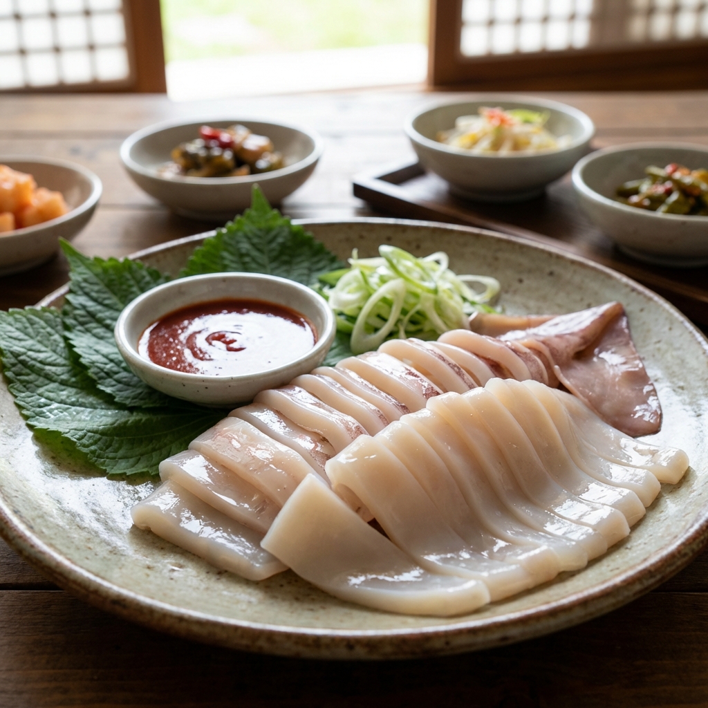 오징어숙회 질기지 않게 삶는 시간