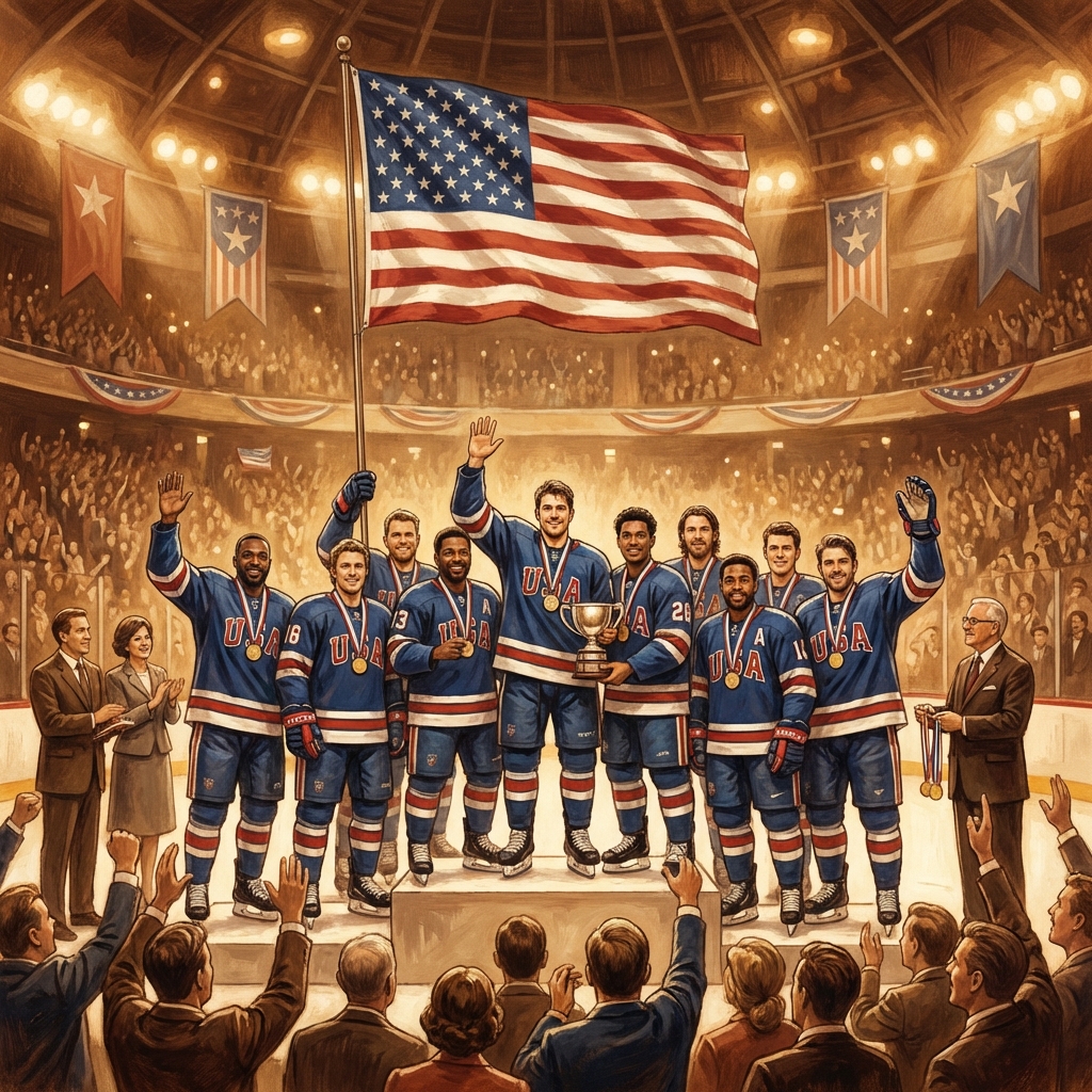 미국 남자 아이스하키, 46년 만의 올림픽 금메달 쾌거