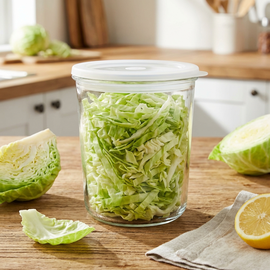 밀폐용기 속 양배추