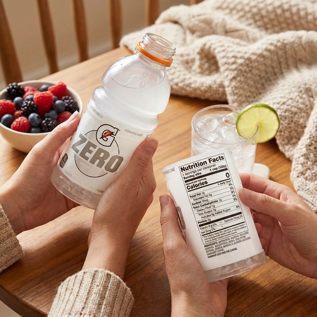 제로음료 성분표 확인 장면