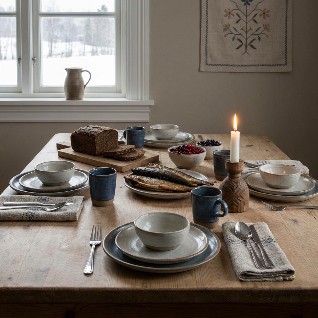 북유럽 전통 식탁