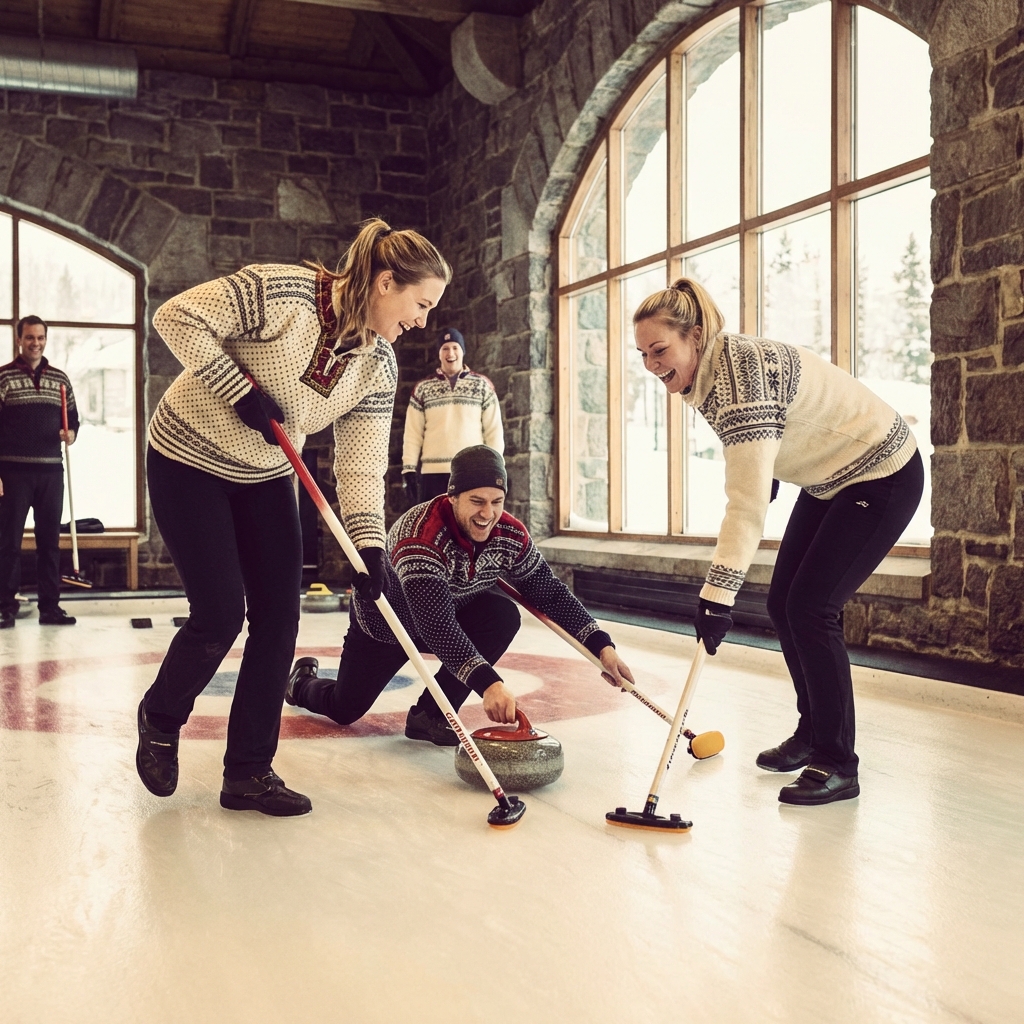 컬링 체험 모습