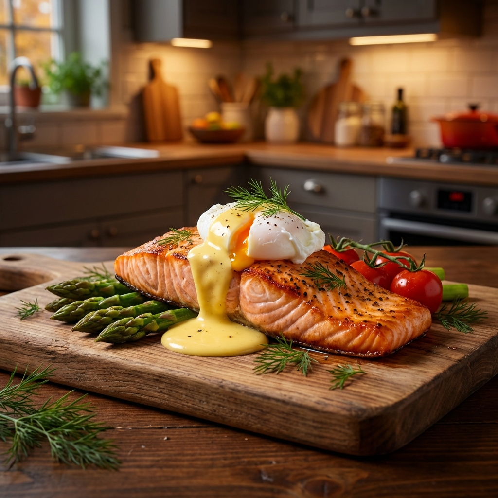 연어와 계란 요리