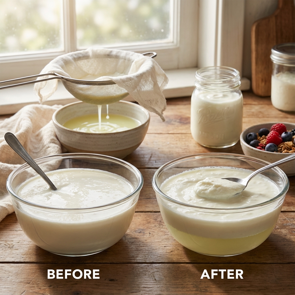 유청 분리 전후 비교