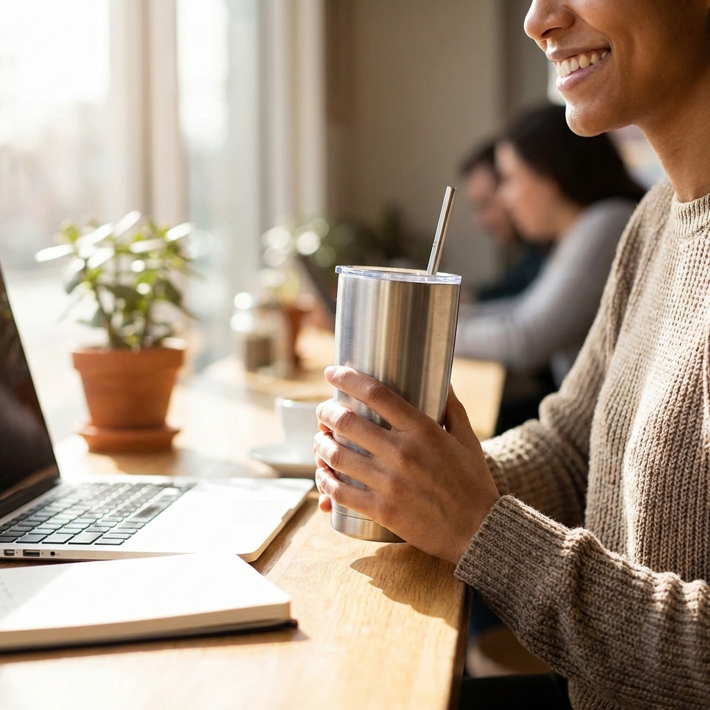 텀블러 사용 모습