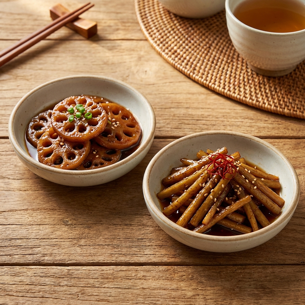 연근 조림과 우엉 조림