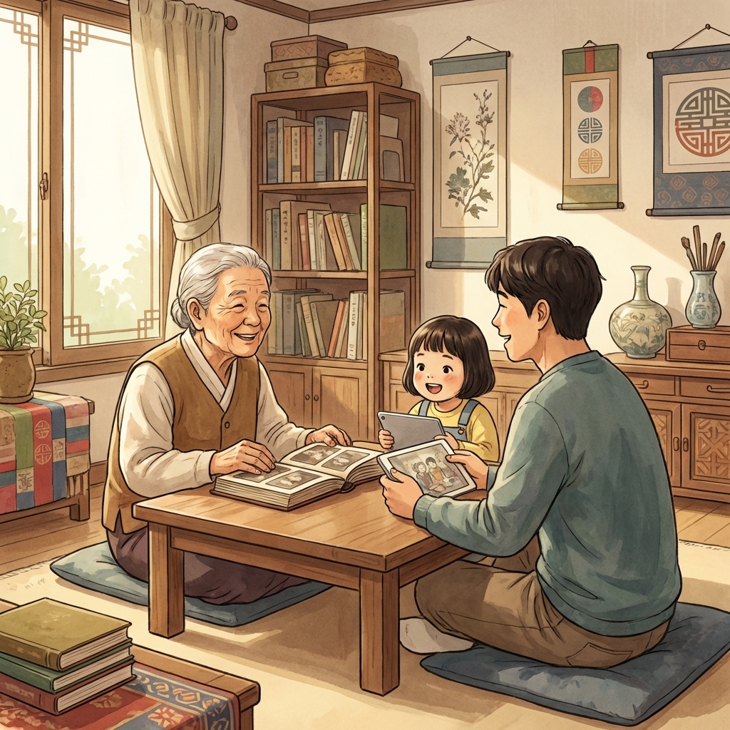 세대 간 소통 일러스트