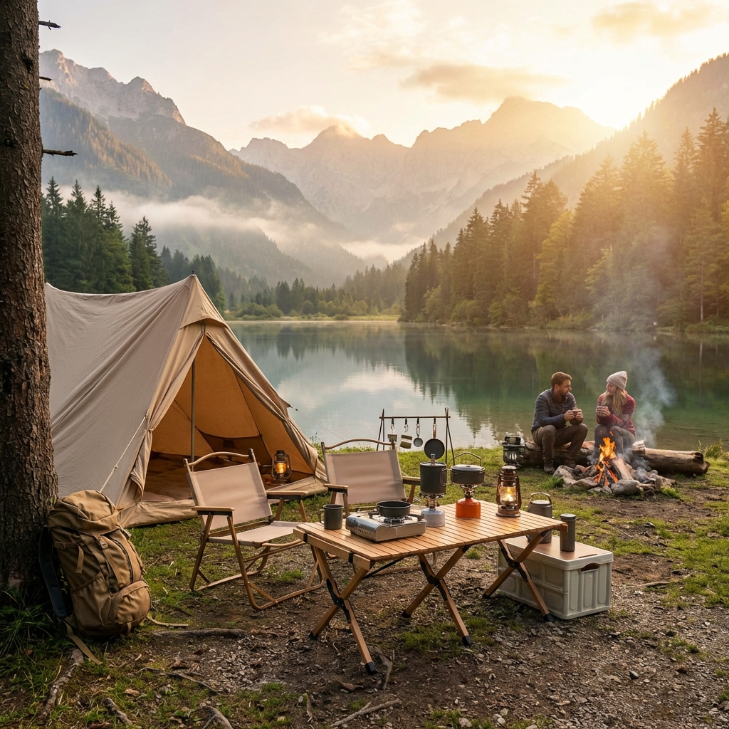 캠핑 장비 세팅