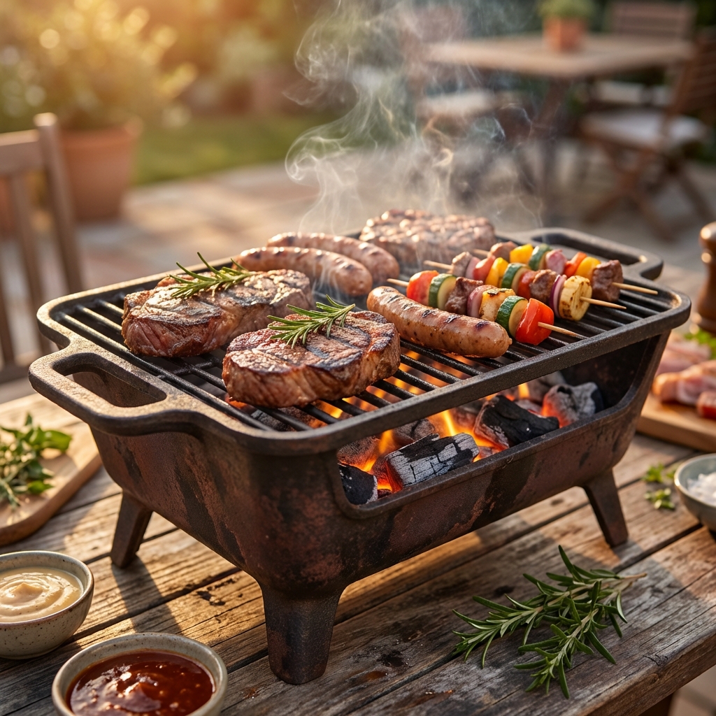 숯불 바베큐 굽기