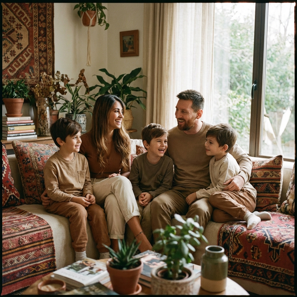 메시 가족 사진