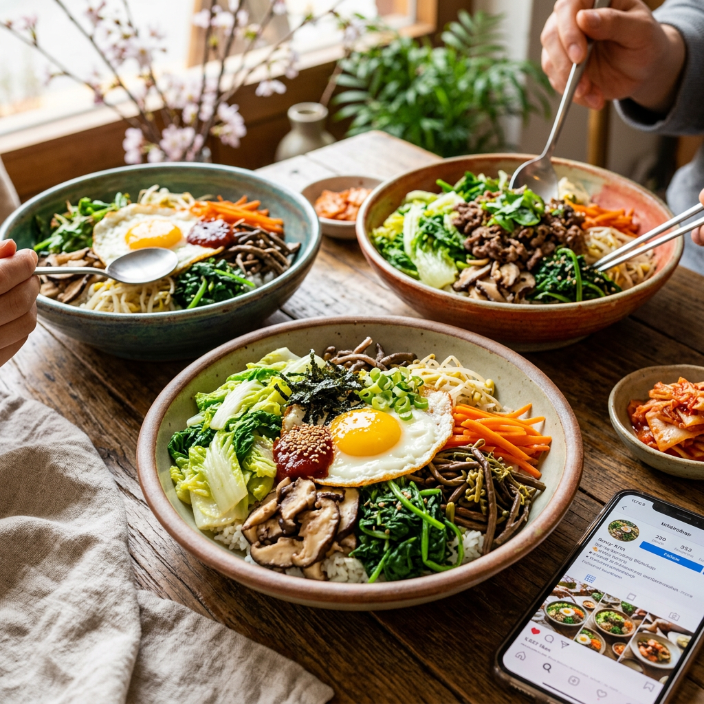 SNS에 공유된 봄동비빔밥 사진들